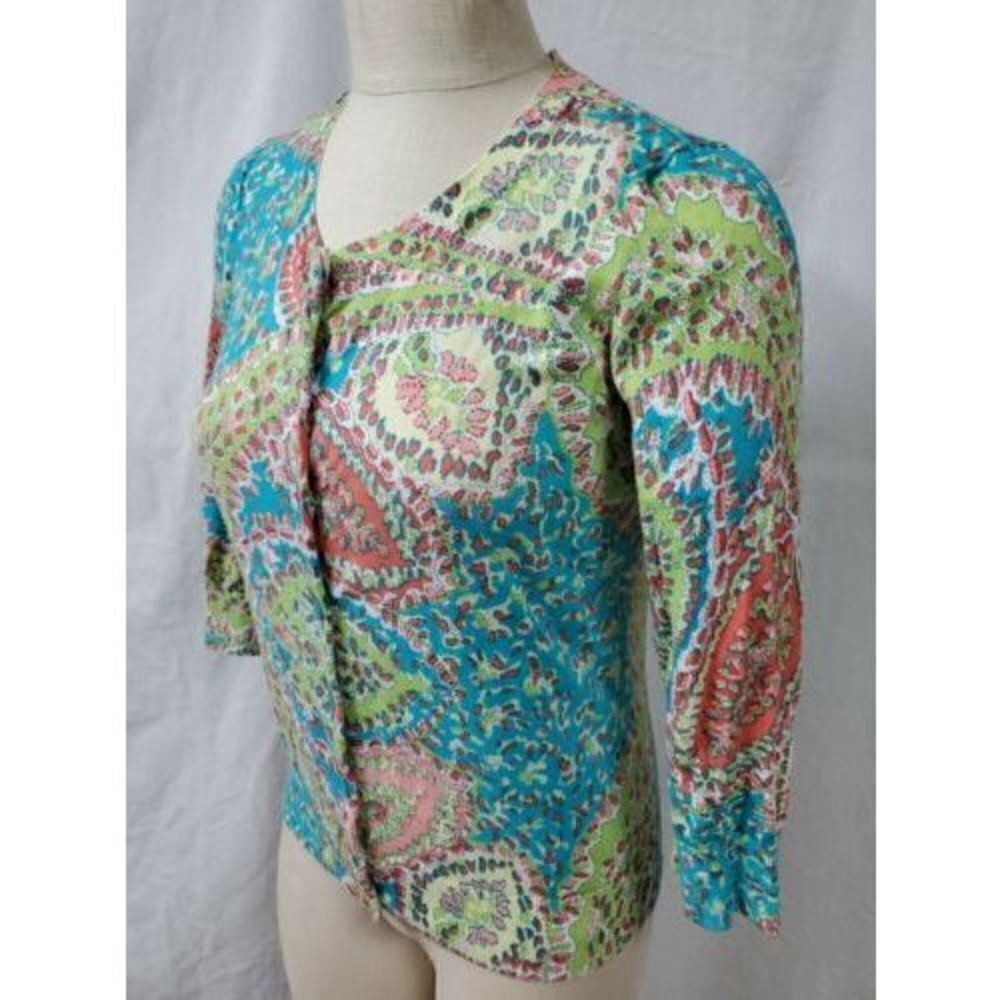 Talbots Button Front Cardigan Multi Color Size Me… - image 3